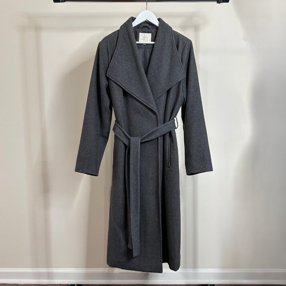 A NEW Day Gray Wool Wrap Coat | Women’s XXL | Belted Long Winter Coat